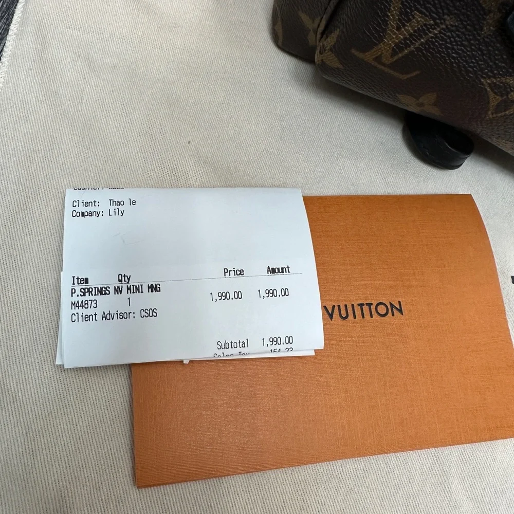 Louis Vuitton Brown Monogram Palm Springs Mini backpack - Picture 10 of 12